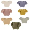 Tshirts Cute Child Knitted T Shirts Soor Ploom Brand Shorts Sleeve Girls Sweaters Tee Hollow Out Summer Girl Top Clothes 230601