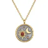 Statement Sun Moon Coin Ketting Elegante roestvrijstalen vergulde geboortesteenkettingen voor damessieraden