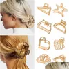 Morsetti New Geometric Hair Claw For Women Girls Crab Metal Gold Forcine Ornamento Accessori Drop Delivery Jewelry Hairjewelry Dhvki