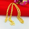 Men Necklace Chain Solid Fashion Trendy Real 18k Yellow Gold Filled Male Hip Hop Clavicle Jewelry Gift