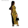 Abiti da festa Zoctuo Women Zebra Midi Dress Pattern Print Patchwork Bodycon Dress Sexy manica lunga autunno elegante abiti da sera lunghi da sera T230602