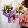 Dekorative Blumen Sonnenblume Häkelblumenstrauß Ins handgemachte gestrickte Geschenkdekoration Kreative handgewebte Muttertag