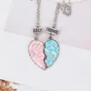 Collares pendientes 2 Unids / set Mejores Amigos Collares Lentejuelas Corazón Roto Costura Colgante Collar de Cadena BFF Amistad Joyería Regalos Para Niña Mujer J230601