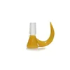 Smoking Colorful Ox Horn Thick Glass 14MM 18MM Male Interface Joint Bong Waterpipe Handpipe Cone Funnel Bowl Dry Herb Tobacco Bubbler Oil Rigs Container DHL