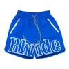 Shorts de créateurs Rhude Summer Beach Pantalons confortables élégants de couleur vive Shortsmen de haute qualité Street Wear Rouge Bleu Noir Violet Hommes Taille courte S-XL 4LMO