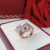 Explosief geld Animal Leopard Ring Neutral Personality Ring Twinkle Superior Quality Celebrity Love Rings Eyes Inlayed with Green Crystalfhwom7rt