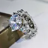 Anéis de banda com design superior 925 anel de carimbo para propor casamento anel de noivado princesa incrustado grandes anéis de diamante para presente namorada j230602