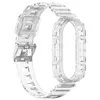 Soft TPU Strap Clear Crystal Watch Band + Bumper Case for Xiaomi 8 5 6 7 Pro Watch Fit Wristband Replacement Straps