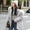 Women's Trench Coats 2023 Winter Parkas High Quality Hooded Fur Collar Coat Women Fashion Jackets Warm Woman Clothing Casual Kobiety