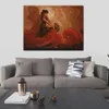 Nowoczesne płótno artysty Crimson Heat romantyczny hiszpański taniec w teksturowanych obrazach olejnych na płótnie piękny wystrój loftu