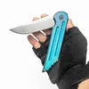 Anpassad Kwaiback Folding Knife Sharp S35VN Blade Flipper PRACKTISK FICK EDC grönt titanhandtag Taktisk utomhusutrustning Jakt Camping Survival Tools