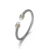 Dy Bracelet De Luxe Designer Torsadé Perle Tête Femmes Mode Polyvalent Twist Bracelets Bijoux Platine Plaqué Cadeaux De Mariage