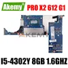 マザーボード766626001 766626601 for hp for hp pro x2 612 g1タブレットマザーボードI54302y CPU 8GB 1.6GHz KK6050A2627701MBA02ラップトップシステムボード