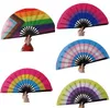 Rainbow Folding Fan LGBT Kolorowy ręczny fan dla kobiet mężczyzn Desa Party Dekoracja Festiwal Muzyka