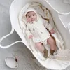 Sängskenor Född handkorg bomullsrep vävd Crib Baby Cradle Portable Outdoor Sleeping Spädbarnstillbehör POGRAFI PROPS 230601