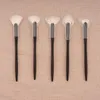 Pinceaux de maquillage professionnels faits à la main, poils de chèvre Saibikoho doux, petit éventail, surligneur, ombre à paupières, manche en ébène