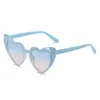 Solglasögon varumärkesdesigner hjärta kvinnor gelé färg gradient vintage solglasögon kvinnlig modepersonlighet