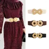 Belts Unique Buckle Stretch Belt Women Fashion Thin Metal Retro Female Jeans Dress Waistband Flower Buttonhead