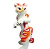 Lange Bont Husky Hond Vos Mascotte Kostuum Fursuit Halloween Harige Pak Party Cartoon Cartoon Fancy Dress Kerst Characteristi