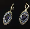 Dangle Earrings Fashion Jewelry Sell Lady's Genuine 925 Silver Blue Crystal Art Style Marcasite