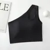 Yoga outfit One Shoulder BH For Women Oblied Ice Silk Sports Bralette Sexig Crop Top Running Vest Gym Fitness Underwear Woman