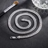 Zincirler Tasarımcı Takı Klasik 6mm Geometri 925 Erkek Kadınlar Moda Partisi Düğün Aksesuarları İçin Damgalı Gümüş Kolye Hediyeler