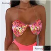 Sujetadores Sexy hechos a mano para mujer, sujetador sólido con lentejuelas a escala, lencería de alta calidad de verano 2021, cadena de Metal ajustable, Top Halter para fiesta y Club, 1 gota Dhuwp