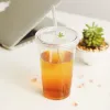 Gobelets en plastique de 16 oz Double paroi acrylique clair tasse de jus de boisson avec couvercle et tasse de café de paille bricolage tasses transparentes en gros