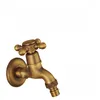 Bathroom Sink Faucets Wall Mounted Antique Vintage Full Copper Quick Open Single Cold Outdoor Garden Faucet Washing Machine One In Two Out