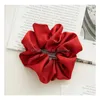 Elastici per capelli Intestino crasso Donna Seta floreale Scrunchie Elastico Ragazze Copricapo Cravatte Ponytail Holder Drop Delivery Jewelry Hairj Dhbsu