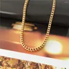 Chaînes 18K Or Plaque Européenne Et Américaine Hip Hop Filles Simple Chaîne Épaisse Sautoirs Collier Punk Bijoux Cou Pour Femme