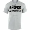 T-shirts voor heren Uniek ontwerp Sniper One Shot One Kill T-shirt. Zomer Katoen Korte Mouw O-hals Heren T-shirt Nieuwe S-3XL J230602