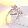 Bandringar Elegant Fashion Sakura Princess -förlovningsringar för brudsmycken Romantiska körsbärsblomma Zircon Lady Rings J230602