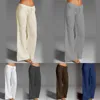 Capris Women's Women's Cotton Linen Vintage Wind Leg Palazzo Fashion Bants Leasue Solid Elastic Thin Soft Pantalon 5xl P230602