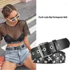 Cinture Fashion Pentagram Rivet Eyelet Belt Versatile Punk Street Needle Buckle Vita Cintura decorativa Accessori di abbigliamento