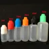 Eenvoudige LDPE Lege Eliquid Fles 5ml 10ml 15ml 20ml 30ml Kindveilige Fles Lange en Dunne Tip Tamper Caps Elektronische Sigaret Op Voorraad Gratis FedEx