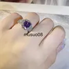 Anéis de banda 2022 NOVO Fashuon Super Espumante Ametista Ajustável Abertura Casal Anéis Para Mulheres Roxo Completo Diamante Noivado Jóias J230602