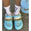 Sandals Women Garden Warm Plush Clogs Ladies Sandals with Fur Plum Customize Letter Charms Chain Winter Furry Clog Shoes Slippers 230417