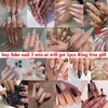 Faux ongles 24Pc brillant naturel rose court faux carré ovale haut presse artificielle sur couverture complète bricolage bout de doigt outil de manucure