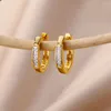 Pendientes de aro de lujo de Color dorado, Pendientes circulares de circón para mujer, Pendientes de Plata 925 certificados en regalo de moda y boda