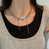 Chains Cross Necklace For Women Long Tassel Pendant Necklaces Woman High Quality Trend Necklac Silver Color Korean Fashion Lovers Gift