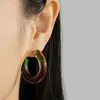 Boucles d'oreilles créoles UJBOX vente en gros en vrac cercle géométrique dégradé coloré résine acrylique pour les femmes