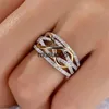 Pierścienie zespołowe Delysia King New Fashion Infinite Love Ring w kształcie serca pierścionek damski Dwukolorowe zaręczyny ślubne J230602