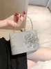 Avondtassen Luxe Diamanten Bloem Dag Koppelingen Tas Designer Bling Strass Vrouwen Ring Handvat Handtas Schouder Mini Flap Purse