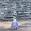 Cachimbos de água de vidro Pyrex Base de copo Bong 10 polegadas 14mm tigela comum Dab Oil Rig Bubbler Tubos de água para fumar com pictuer azul