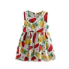 소녀 드레스 꽃 여자 수박 드레스 소매 공주 어린이 아이즈 썬 드레스 여름 과일 꽃 단락