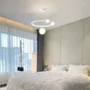 Pendant Lamps Bedroom LED Lamp Modern Minimalist Circle Magic Bean Art Dining Room Lighting Nordic Cafe Bar Home Decoration Chandelier