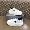 Mode Chaussures Habillées Hommes Macro Plate-Forme Courir Baskets Italie Classique Augmenté Bande Élastique Bas Haut Noir Blanc En Cuir Designer Casuals Chaussures De Sport Boîte UE 38-45