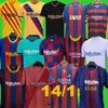 Fãs Tops Tees 18 19 20 21 Retro Barcelona PUYOL AINIESTA XAVI MESSIs camisas de futebol 2014 2015 2016 2017 2018 2019 2021 2022 casa NEYMAR JR PIQUE SUAREZ vinta J240309