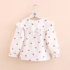 Ensembles de vêtements printemps automne 2 3 4 6 10 ans enfant en bas âge enfants mode grand col rabattu pleine impression hauts bébé filles à manches longues chemisier chemise 230601